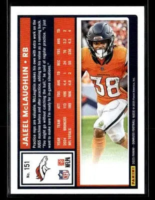 2025 Donruss #151 Jaleel McLaughlin - Football Card Single