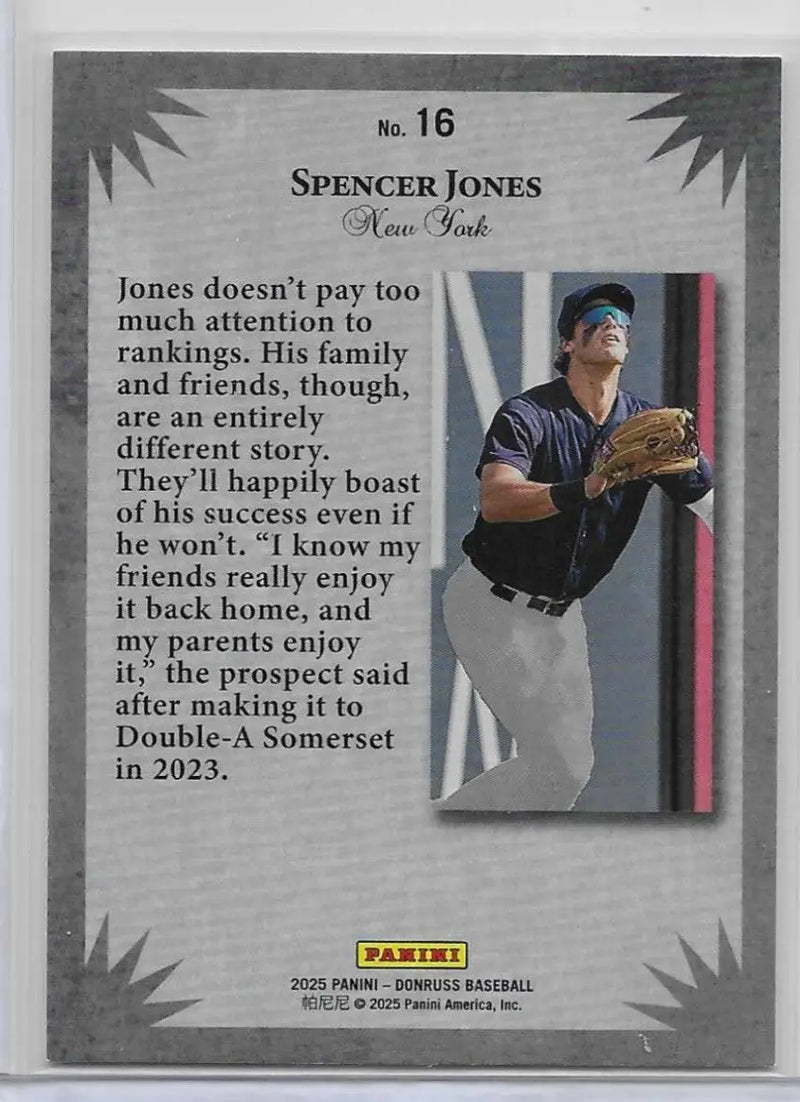 2025 Donruss #16 Spencer Jones Elite Series (1131) - Baseball Card Single