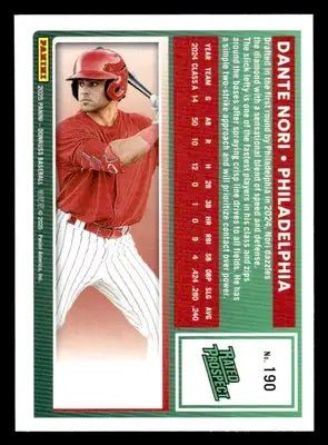 2025 Donruss #190 Dante Nori - Baseball Card Single