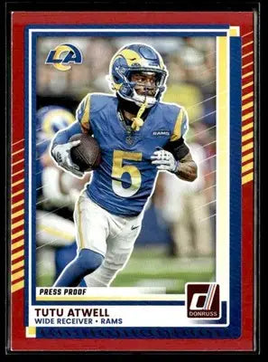 2025 Donruss #192 Tutu Atwell Press Proof Red Los Angeles Rams - Football Card Single