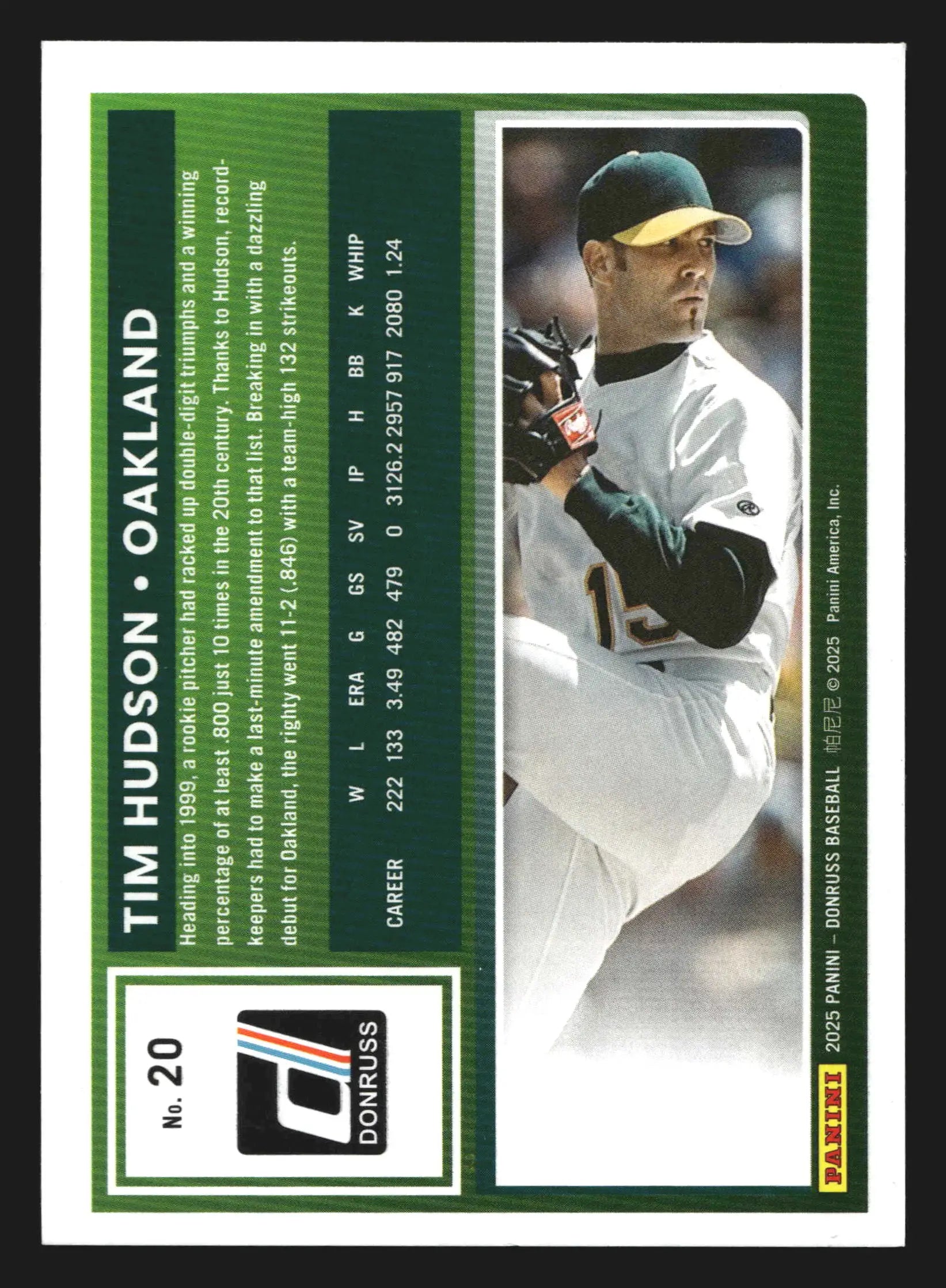 2025 Donruss #20 Tim Hudson Oakland Athletics - Baseball Card Single