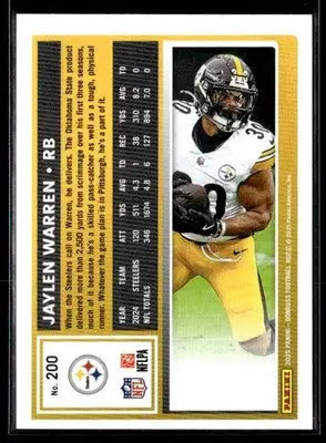 2025 Donruss #200 Jaylen Warren - Football Card Single