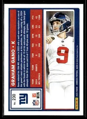 2025 Donruss #230 Graham Gano - Football Card Single