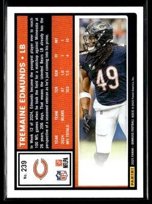 2025 Donruss #239 Tremaine Edmunds - Football Card Single
