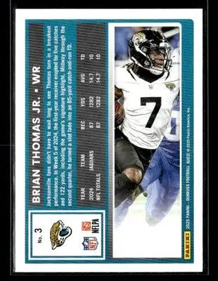 2025 Donruss #3 Brian Thomas Jr - Football Card Single