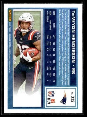 2025 Donruss #332 TreVeyon Henderson Rated Rookies - Football Card Single