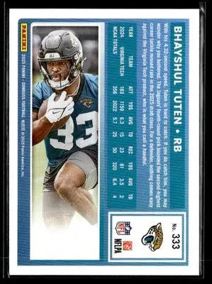 2025 Donruss #333 Bhayshul Tuten Rated Rookies RC Jacksonville Jaguars - Football Card Single