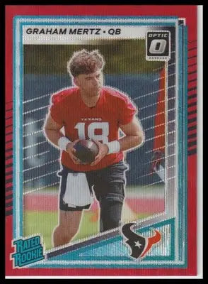 2025 Donruss #347 Graham Mertz Optic Rated Rookies Preview Red Wave