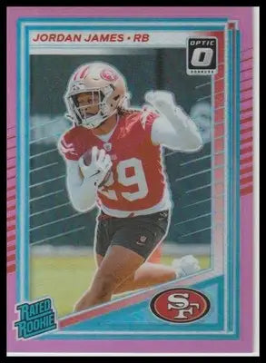 2025 Donruss #374 Jordan James Optic Rated Rookies Preview Pink Prizm