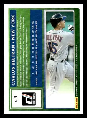 2025 Donruss #4 Carlos Beltran - Baseball Card Single