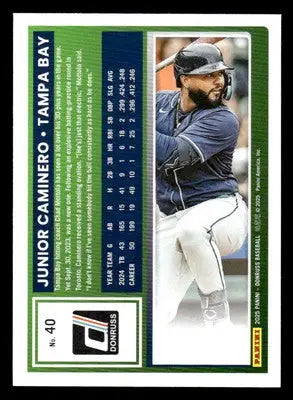 2025 Donruss #40 Junior Caminero - Baseball Card Single