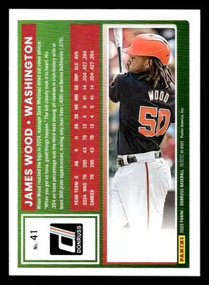 2025 Donruss #41 James Wood - Baseball Card Single