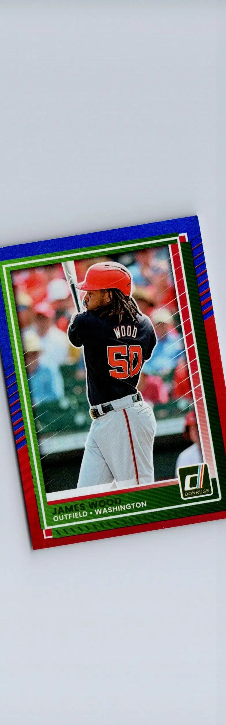 Baseball trading card of James Wood from Washington Nationals 2025 Donruss #41
