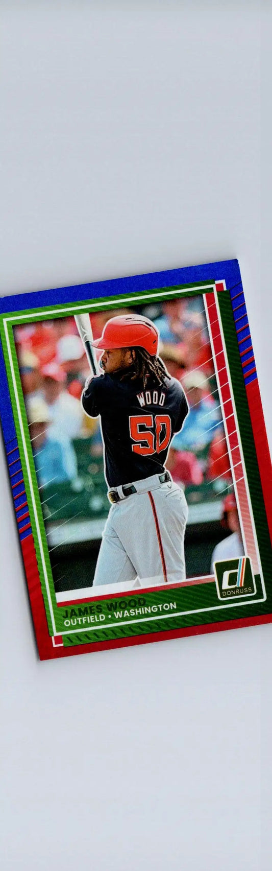 Baseball trading card of James Wood from Washington Nationals 2025 Donruss #41