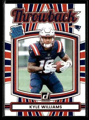 2025 Donruss #48 Kyle Williams Rated Rookies Throwback RC New England Patriots - Football Card Single