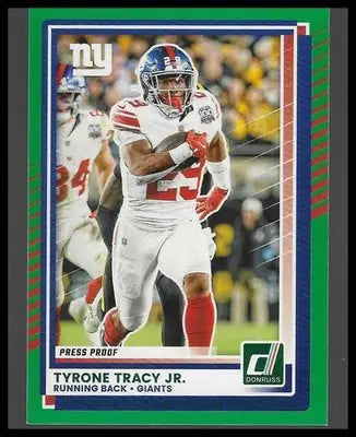 2025 Donruss #5 Tyrone Tracy Jr. Press Proofs Green