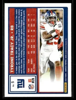 2025 Donruss #5 Tyrone Tracy New York Giants - Football Card Single