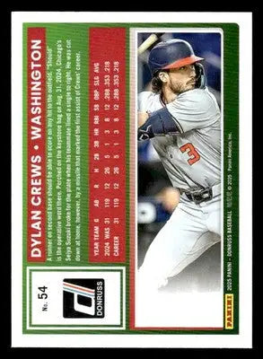 2025 Donruss #54 Dylan Crews - Baseball Card Single