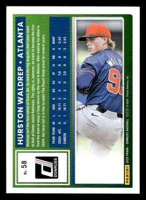 2025 Donruss #58 Hurston Waldrep - Baseball Card Single