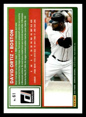 2025 Donruss #61 David Ortiz - Baseball Card Single