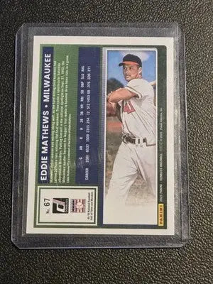 2025 Donruss #67 Eddie Mathews Green #/199 - Baseball Card Single
