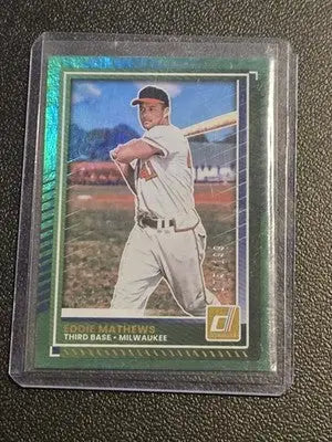2025 Donruss #67 Eddie Mathews Green #/199 - Baseball Card Single
