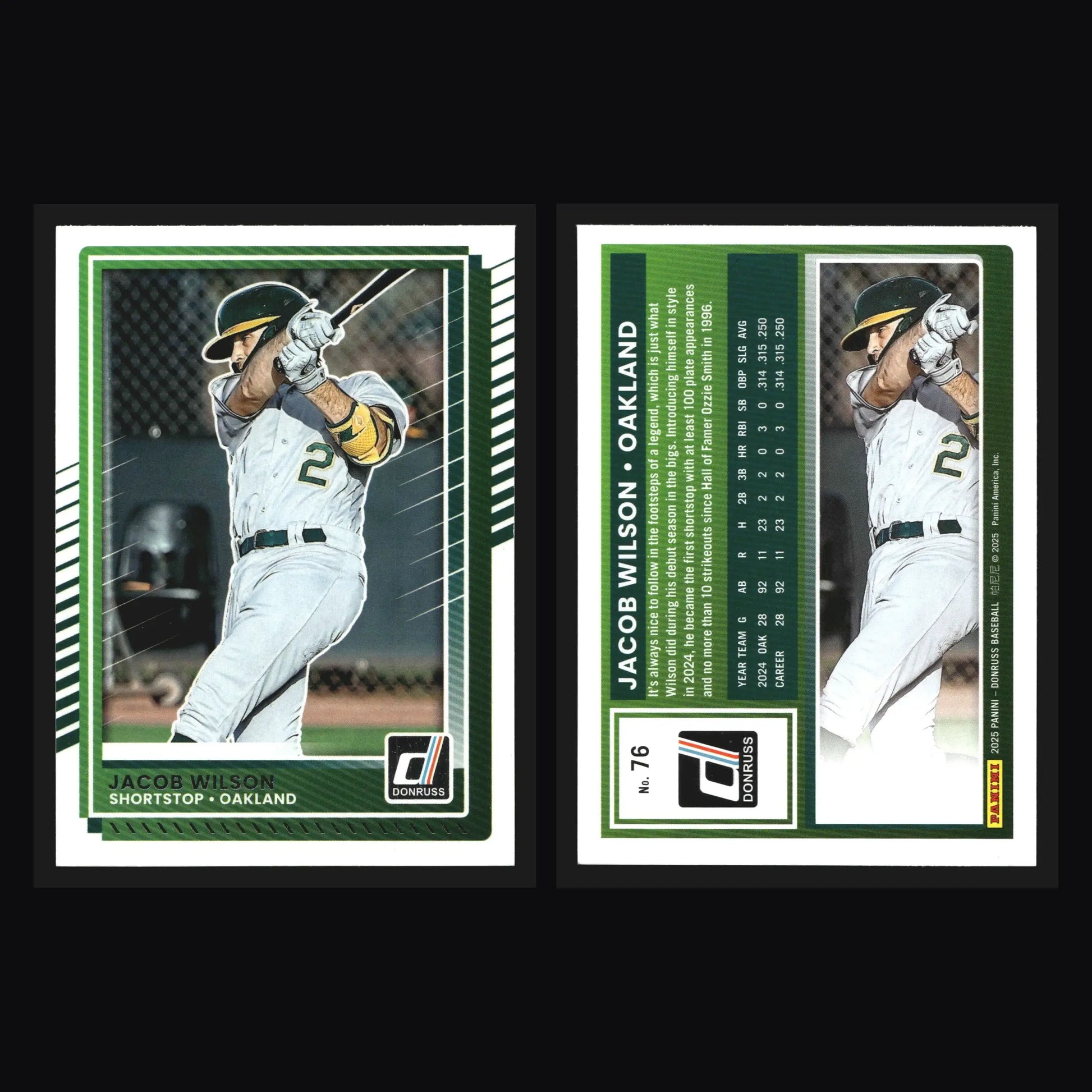 2025 Donruss #76 Jacob Wilson Oakland Athletics - Baseball Card Single