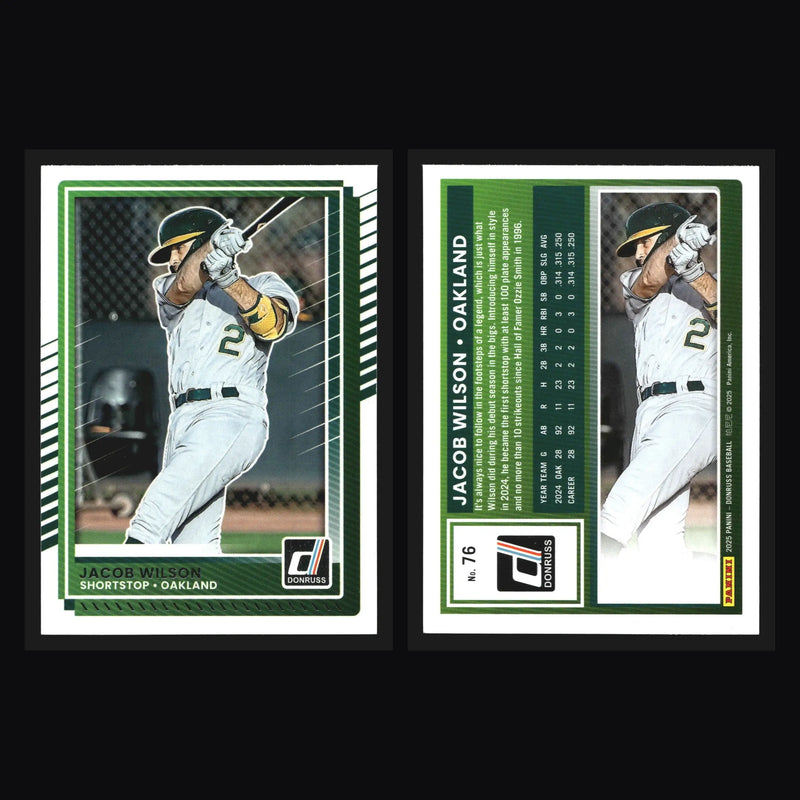 2025 Donruss #76 Jacob Wilson Oakland Athletics - Baseball Card Single