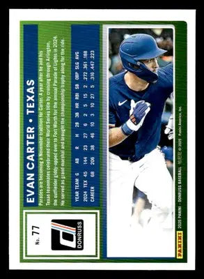 2025 Donruss #77 Evan Carter - Baseball Card Single