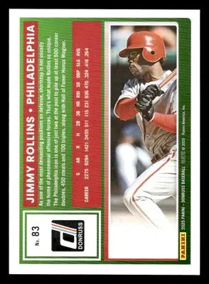 2025 Donruss #83 Jimmy Rollins - Baseball Card Single