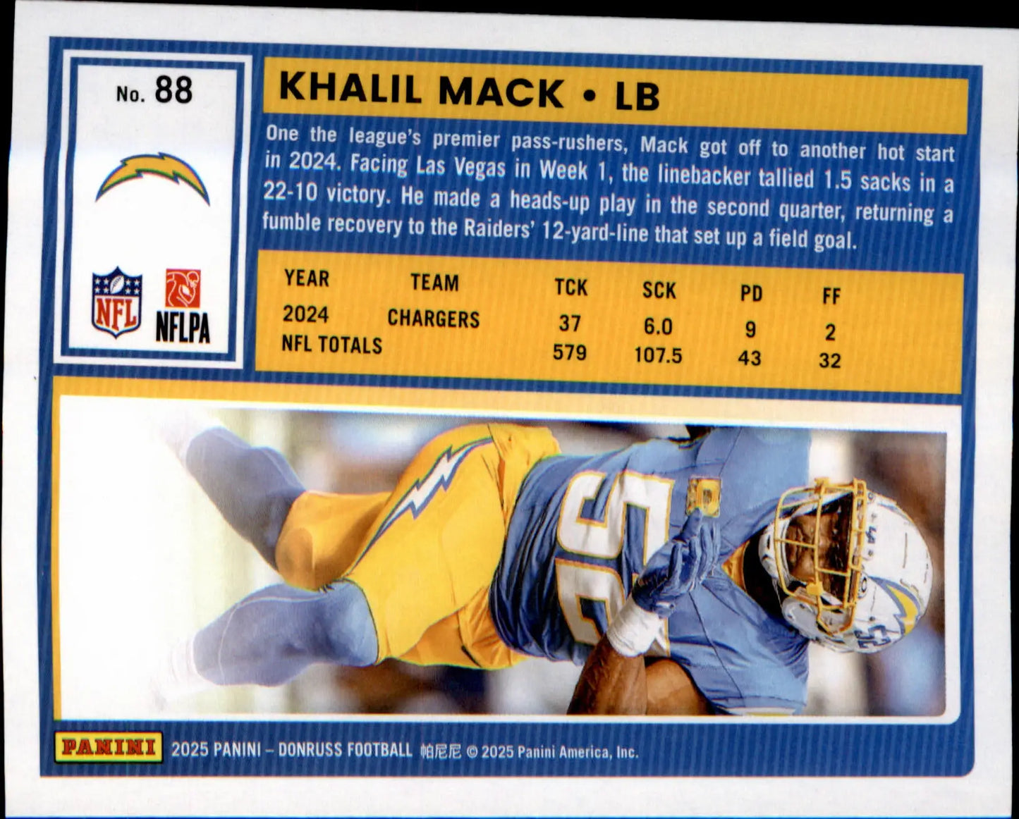2025 Donruss #88 Khalil Mack - Football Card Single
