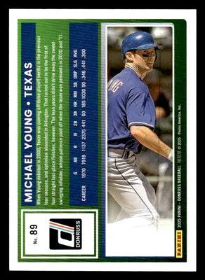 2025 Donruss #89 Michael Young Holo Purple - #56/99 - Baseball Card Single