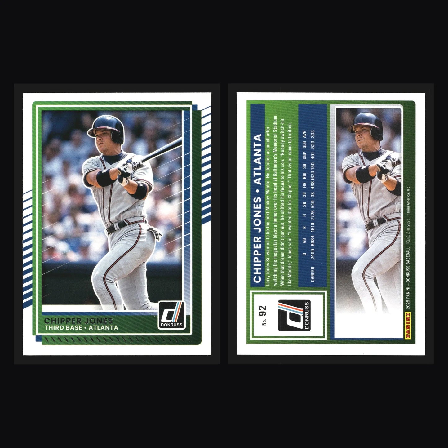 2025 Donruss #92 Chipper Jones Atlanta HOF