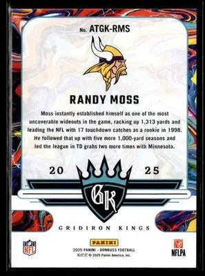 2025 Donruss #ATGK-RMS Randy Moss All-TIme Gridiron Kings - Football Card Single