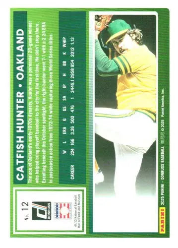 2025 Donruss Base #12 Catfish Hunter NM-MT ID:79015 - Baseball Card Single