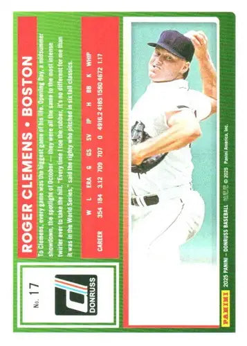2025 Donruss Base #17 Roger Clemens NM-MT Red Sox ID:79017 - Baseball Card Single