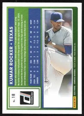 2025 Donruss Base #18 Kumar Rocker NM-MT Rangers ID:79018 - Baseball Card Single