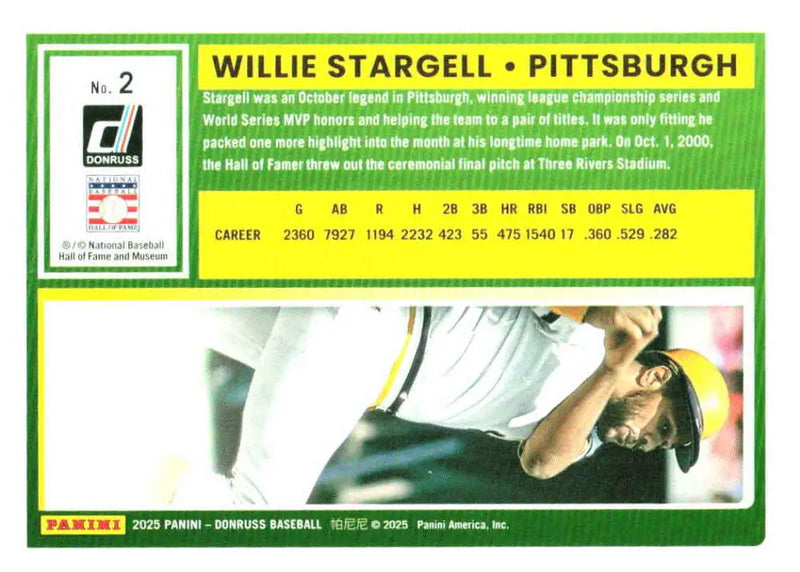 2025 Donruss Base #2 Willie Stargell NM-MT Pirates ID:79009 - Baseball Card Single