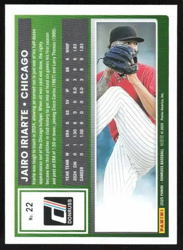 2025 Donruss Base #22 Jairo Iriarte NM-MT White Sox ID:78510 - Baseball Card Single