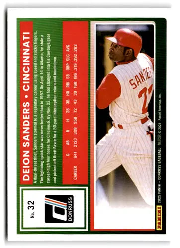 2025 Donruss Base #32 Deion Sanders NM-MT Reds ID:78518 - Baseball Card Single