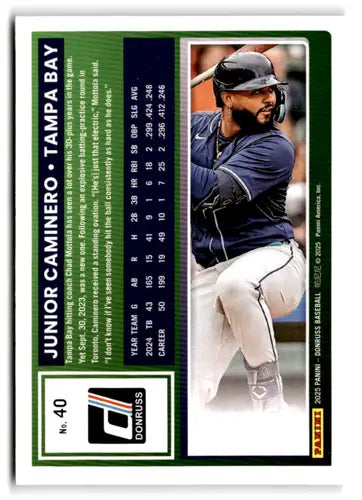 2025 Donruss Base #40 Junior Caminero NM-MT Rays ID:78522 - Baseball Card Single