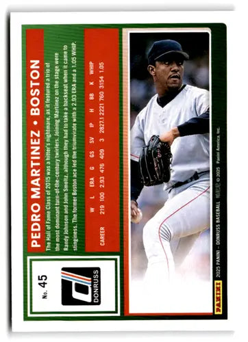 2025 Donruss Base #45 Pedro Martinez NM-MT Red Sox ID:78523 - Baseball Card Single
