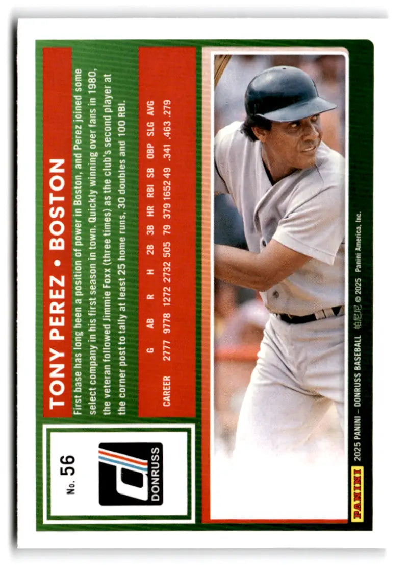 2025 Donruss Base #56 Tony Perez NM-MT Red Sox ID:78530 - Baseball Card Single