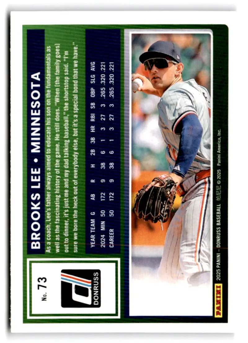 2025 Donruss Base #73 Brooks Lee NM-MT Twins ID:78538 - Baseball Card Single