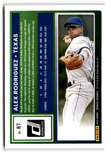 2025 Donruss Base #87 Alex Rodriguez NM-MT Rangers ID:78546 - Baseball Card Single