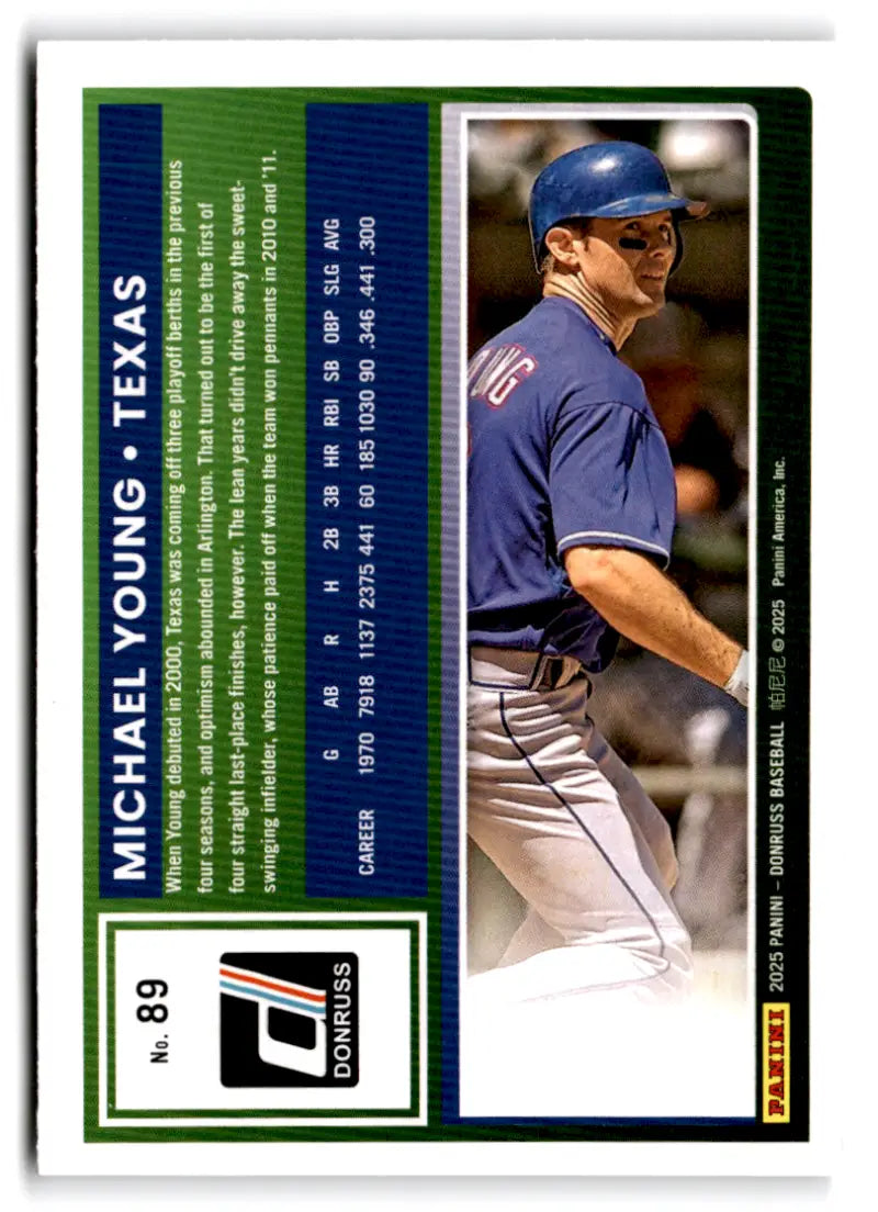 2025 Donruss Base #89 Michael Young NM-MT Rangers ID:78548 - Baseball Card Single