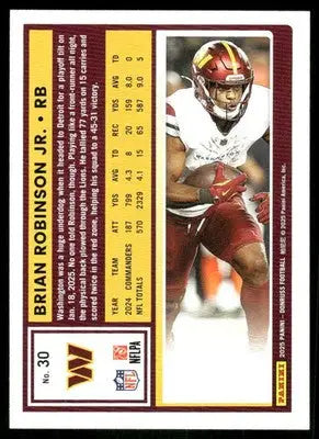 2025 Donruss Brian Robinson Jr. #30 Press Proof Football - Football Card Single