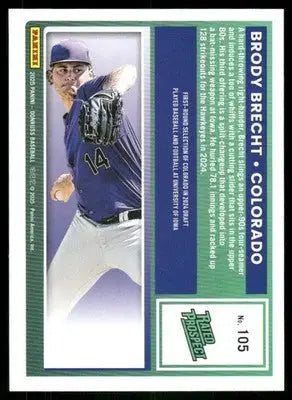 2025 Donruss Brody Brecht #105 Rated Prospect Baseball - Baseball Card Single