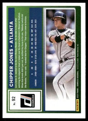 2025 Donruss Chipper Jones #92 Baseball - Baseball Card Single