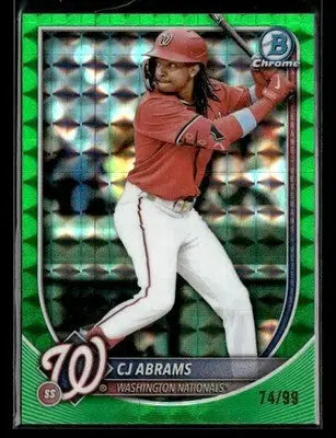 2025 Donruss Chrome #20 CJ Abrams Green Geometric Refractor #74/99 - Baseball Card Single